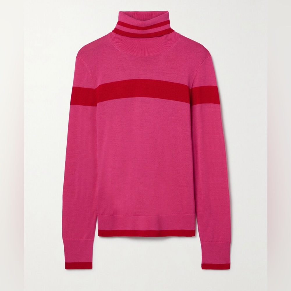 NWT Erin Snow Kito II Striped Merino Wool Turtleneck Sweater